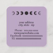 Keltische maan en sterren vierkante visitekaartje (Achterkant)