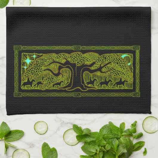 Keltische Magie - De Grote Boom Theedoek (Gevouwen)