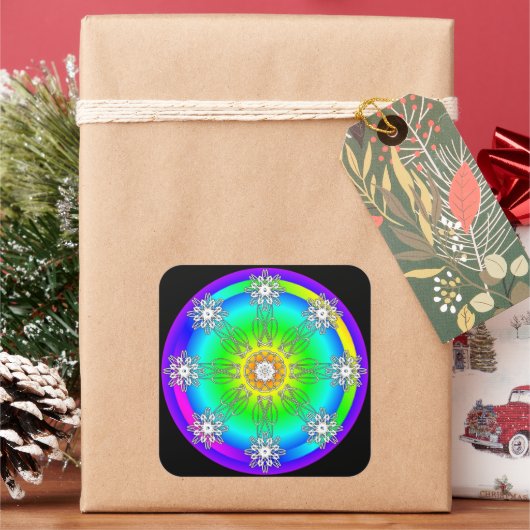 Keltische Mandala Vierkante Sticker (Feestdagen)