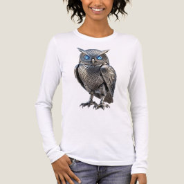 Keltische Mechanische Uil Zilver Steampunk Tri-Blend Shirt