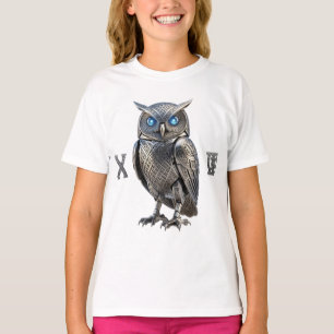 Keltische Mechanische Zilveren Steampunk Uil T-shirt