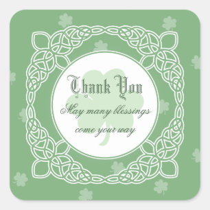 Keltische mist vierkant dank u Stickers