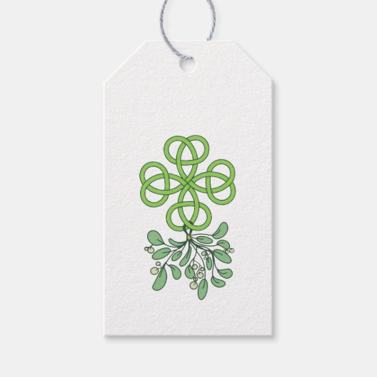 Keltische Mistletoe Gift Labels Cadeaulabel (Voorkant)