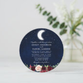 Keltische Moon Stars Floral Round Wedding Kaart (Staand voorkant)
