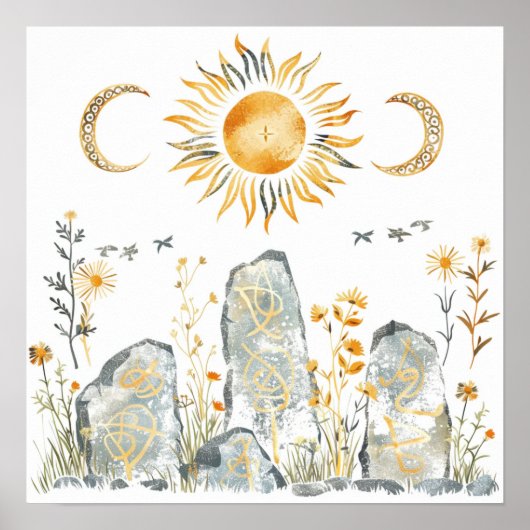 Keltische mythologie en zonnesymbolen Litha Poster (Voorkant)