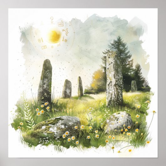Keltische mythologie en zonnesymbolen Litha Poster (Voorkant)