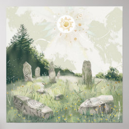 Keltische mythologie en zonnesymbolen Litha Poster