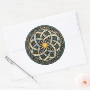 Keltische mythologie en zonnesymbolen Litha Ronde Sticker