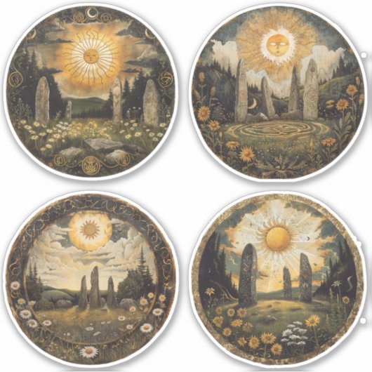Keltische mythologie en zonnesymbolen Litha Sticker (Voorkant)