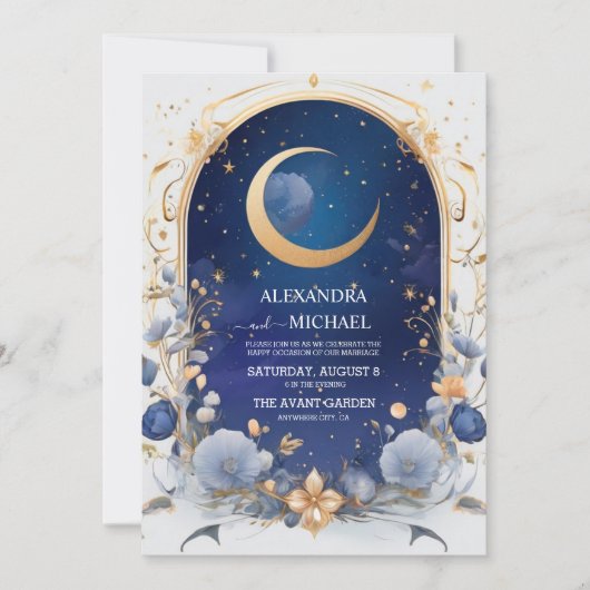 Keltische nachthemel met Lijst traditionele bruilo Kaart (Voorkant)