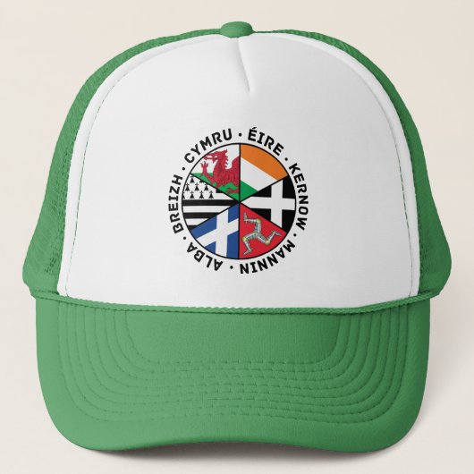 Keltische naties vlaggen trucker pet (Voorkant)