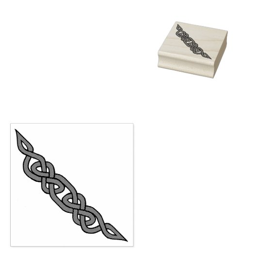 Keltische, Noordse gevlochten hoek/zijknoop Rubberstempel (Gestempeld)