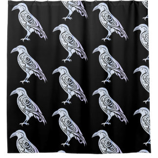Keltische Noordse Winter Raven Crow Douchegordijn