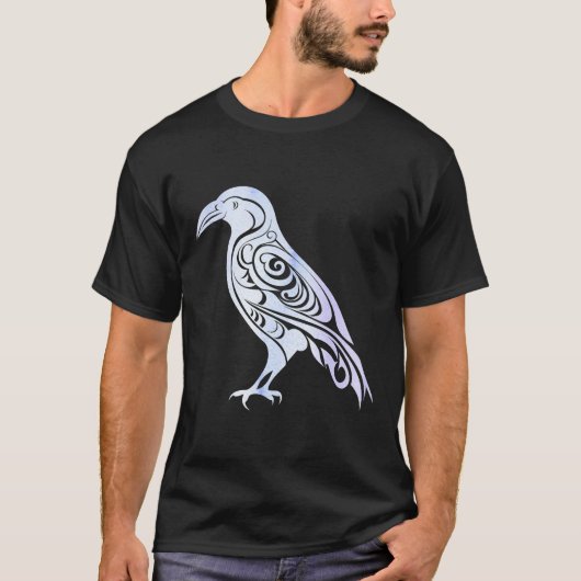 Keltische Noordse Winter Raven Crow T-shirt (Voorkant)