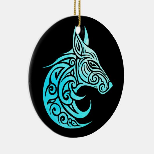 Keltische noordse wintervos keramisch ornament (Rechts)