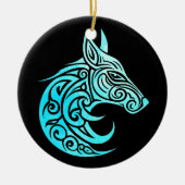 Keltische noordse wintervos keramisch ornament (Voorkant)