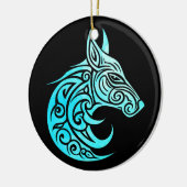 Keltische noordse wintervos keramisch ornament (Links)