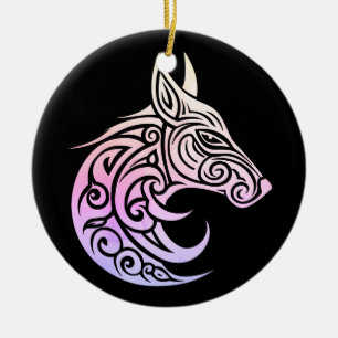 Keltische noordse wintervos keramisch ornament