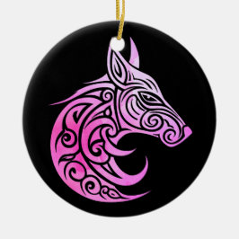 Keltische Nordic Fox Keramisch Ornament