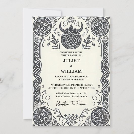 Keltische Nordic middeleeuwse Scroll Viking Bruilo Kaart (Voorkant)