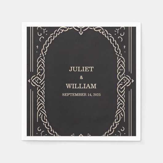 Keltische Nordic middeleeuwse Scroll Viking Bruilo Servet (Voorkant)