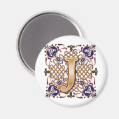 Keltische ontwerpletter J Magneet (Voorkant / Achterkant)