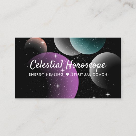 Keltische Paarse Galaxy Cluster Space Balloons Visitekaartje (Voorkant)