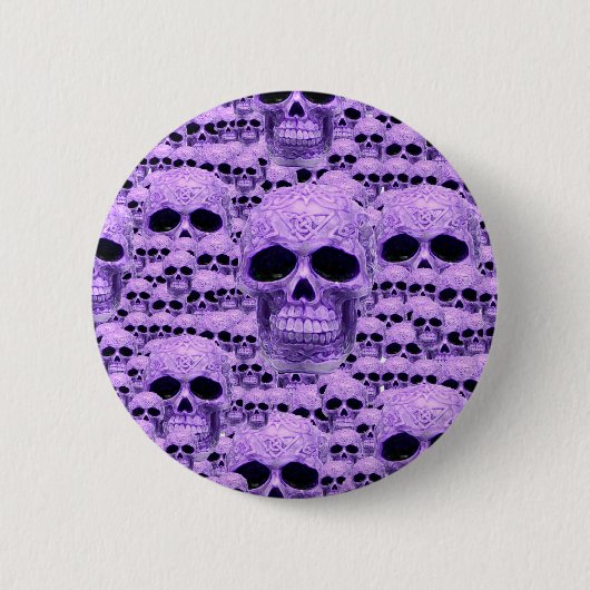 Keltische paarse schedelcollage ronde button 5,7 cm (Voorkant)