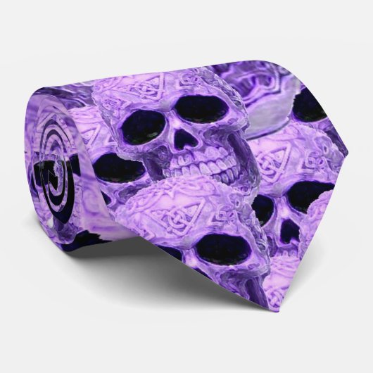 Keltische paarse schedelcollage stropdas (Opgerold)