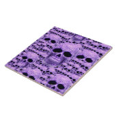 Keltische paarse schedelcollage tegeltje (Zijkant)