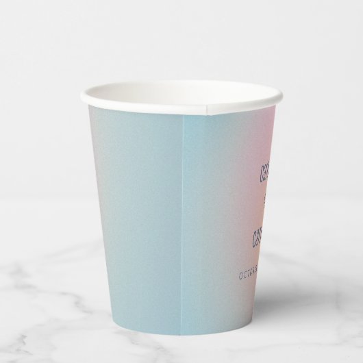 Keltische pasta Blue Roze gradiënt bruiloft Papieren Bekers (Rechts)