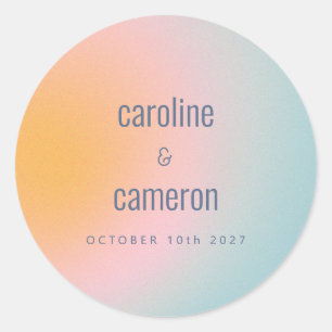 Keltische pasta Blue Roze gradiënt bruiloft Ronde Sticker