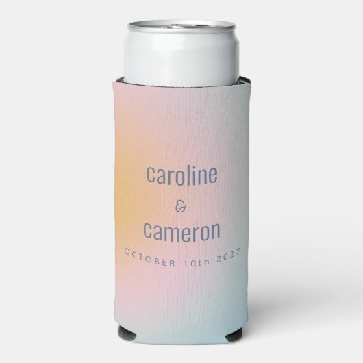 Keltische pasta Blue Roze gradiënt bruiloft Seltzer Blikjeskoeler (Seltzer Voorkant)