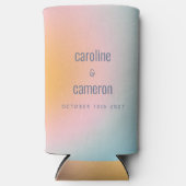 Keltische pasta Blue Roze gradiënt bruiloft Seltzer Blikjeskoeler (Voorkant)