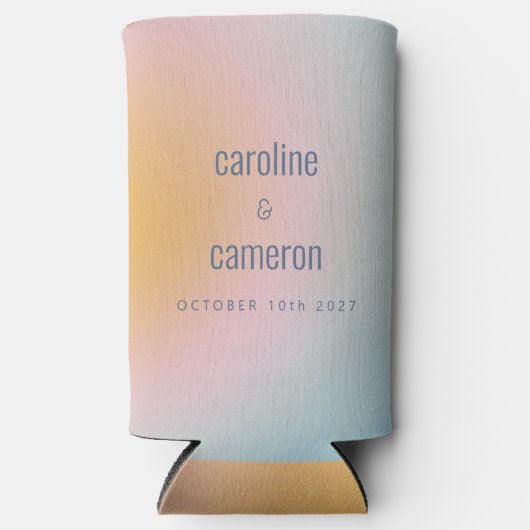 Keltische pasta Blue Roze gradiënt bruiloft Seltzer Blikjeskoeler (Voorkant)