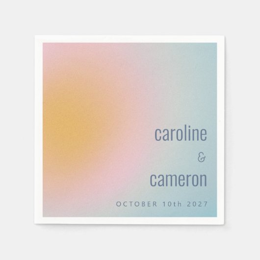 Keltische pasta Blue Roze gradiënt bruiloft Servet (Voorkant)