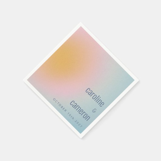 Keltische pasta Blue Roze gradiënt bruiloft Servet (Hoek)