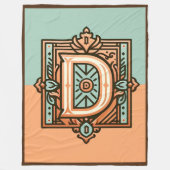 Keltische pastelletter "D" grote fleece deken (Voorkant)