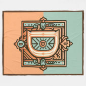 Keltische pastelletter "D" grote fleece deken (Voorkant (Horizontaal))