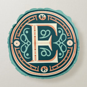 Keltische pastelletter "E" rond Sierkussen Kussen
