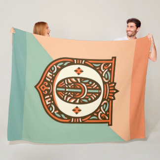 Keltische pastelletter "O" grote fleece deken
