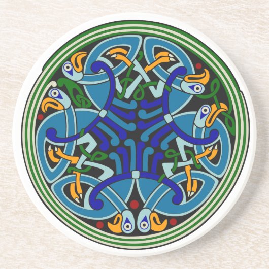 Keltische pauw knotwork Onderzetter (Voorkant)