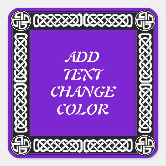 Keltische rand op elke kleur vierkante sticker (Voorkant)