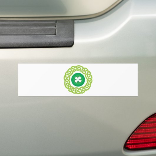 KELTISCHE RING met SHAMROCK Bumpersticker (Op auto)