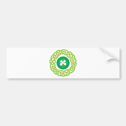 KELTISCHE RING met SHAMROCK Bumpersticker (Voorkant)