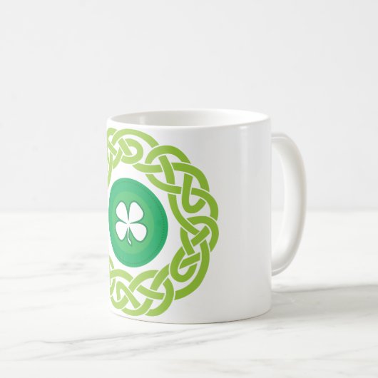 KELTISCHE RING met SHAMROCK Koffiemok (Voorkant rechts)