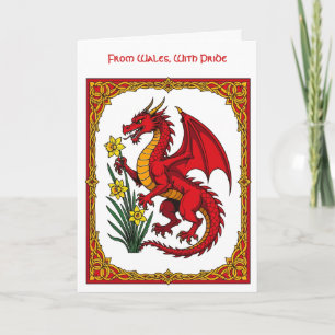 Keltische Rode Draak met een Narcis Kaart