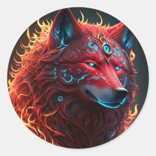 Keltische Rode Wolf Square Sticker