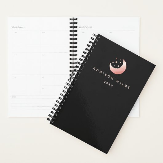 Keltische Roos Gold Crescent Moon Stars Logo Planner (Display)