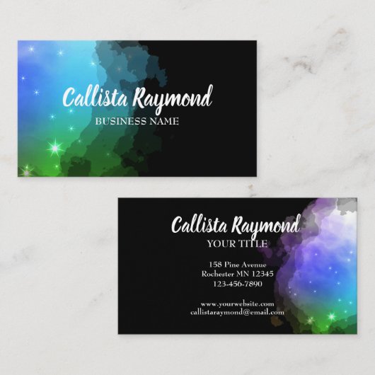 Keltische ruimte Galaxy en sterren Visitekaartje (Voorkant / Achterkant)